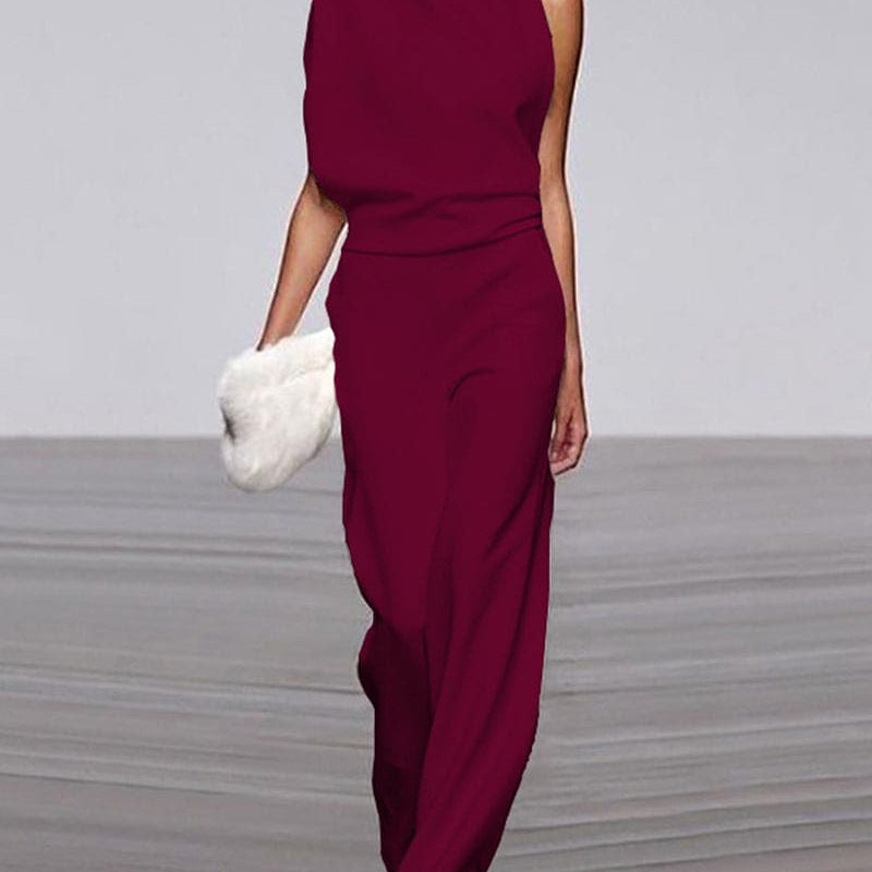 Elegant Women's Sleeveless Jumpsuit - Formal One-Piece Outfit for Special Occasions