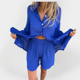 Charlotte Grace | Everyday Linen Blouse and Shorts