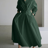 Taliah™ Polo Collar Long Sleeve Dress 
