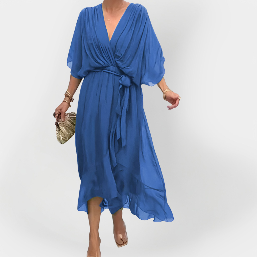 Harrington | Elegant Exquisite Chiffon Dress V-Neck