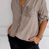 Sequin Pocket Glitter Blouse | Stylish Partywear for Women