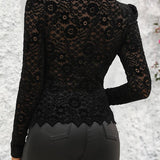 Isabelle | Elegant Long-Sleeve Lace Blouse for Women