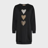 Edith | Heart Print Long Sleeve Sweatshirt