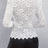 Isabelle | Elegant Long-Sleeve Lace Blouse for Women