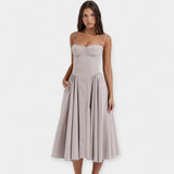 Alexandria | Sumptuously Vintage Strappy Midi Dress