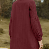 Women's stylish textured cardigan with lantern sleeves