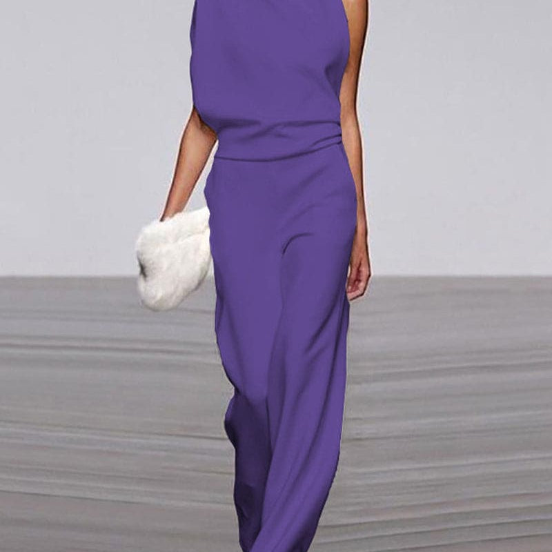 Elegant Women's Sleeveless Jumpsuit - Formal One-Piece Outfit for Special Occasions