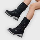 Daisy | Boots - Rib Knit Cuff & Lug Sole