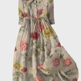 Alexandra | Retro Botanical Velveteen Evening Dress