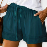 Finley | Magnificently Luxuriant Satin Belted Shorts