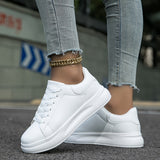 Liliana | Clean White Faux Leather Sneakers