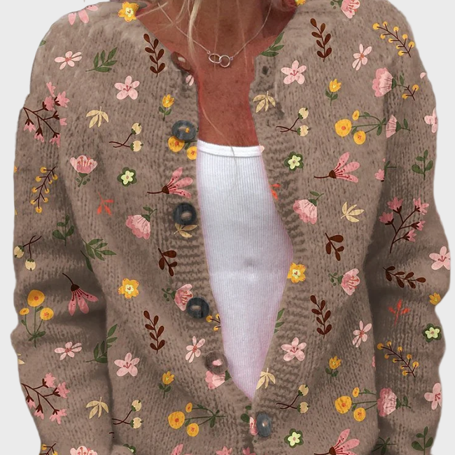 Rowan | Knitted Vest With Floral Pattern