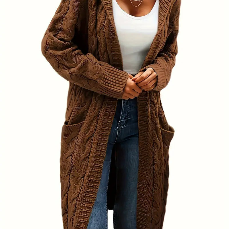 Women's cozy hooded cardigan