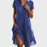 Pippa | Short-Sleeved Midi Shirt Dress