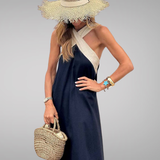Eliza | Elegant Backless Dress with Stylish Cross-Neck