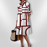 Alexandria | Midi Dress Featuring Geometric Pattern