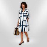 Alexandria | Midi Dress Featuring Geometric Pattern