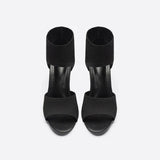 Women's High-Heeled Sandals - Stiletto Heel - Open Toe - Stretch Knit Anklet