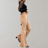 Women's High-Waisted Trousers - Flared Wide Leg - Elegant & Flattering Fit