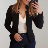 Women's Blazer - Tailored Fit - Open Front - Notched Lapel - Full Sleeve Versatile Wear