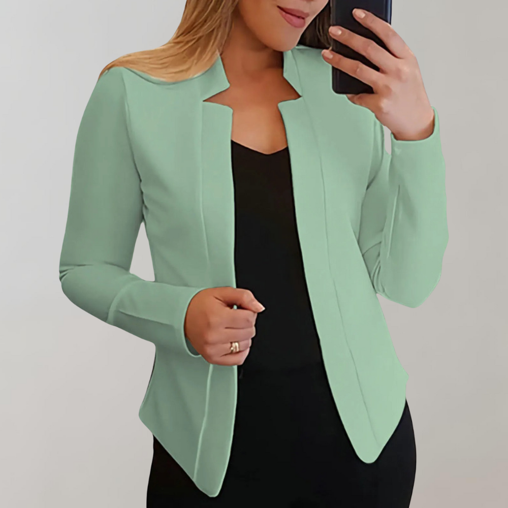 Women's Blazer - Tailored Fit - Open Front - Notched Lapel - Full Sleeve Versatile Wear