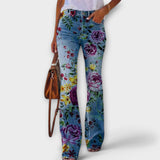 Alex | Floral Patterned Wide Leg Trousers
