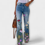 Alex | Floral Patterned Wide Leg Trousers