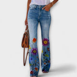 Alex | Floral Patterned Wide Leg Trousers