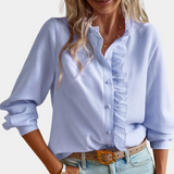 Stylish Striped Summer Blouse with Lightweight Breathable Fabric