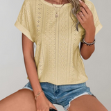 Fiona | Breezy Summer Blouse with Delicate Eyelet Embroidery