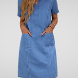Sophie | Soft Denim Dress with Front Pockets