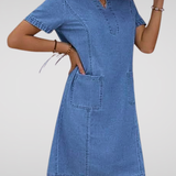 Sophie | Soft Denim Dress with Front Pockets