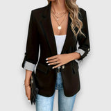 Women’s Blazer – Structured Fit – Single-Breasted – Notched Lapel – Rolled Cuff Sleeves