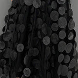 Elegant Tulle Patchwork Skirt for Women - Black Polka Dot Midi