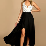 Women's Maxi Skirt - High Waist - Flowy Lightweight Fabric - High Slit Elegant Fit