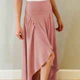 Women's Maxi Skirt - High Waist - Flowy Lightweight Fabric - High Slit Elegant Fit