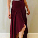Women's Maxi Skirt - High Waist - Flowy Lightweight Fabric - High Slit Elegant Fit