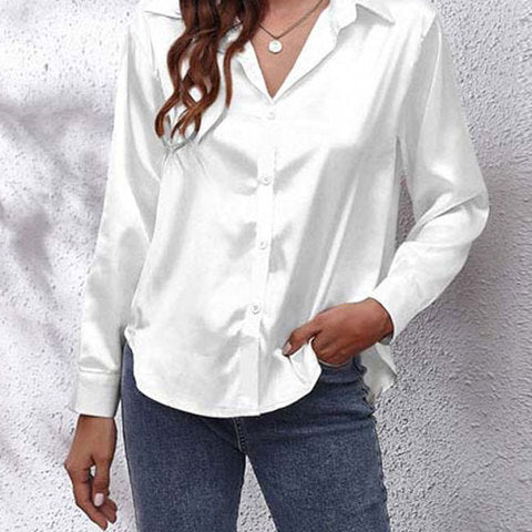 Women's Long-Sleeve Satin Blouse