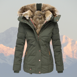 Women’s Down Puffer Jacket with Faux Fur Hood – Warm, Waterproof & Insulated Winter Coat