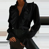 Ruched Long Sleeve Blouse