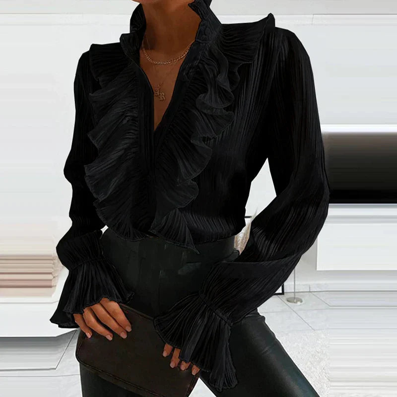 Ruched Long Sleeve Blouse