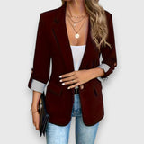 Women’s Blazer – Structured Fit – Single-Breasted – Notched Lapel – Rolled Cuff Sleeves