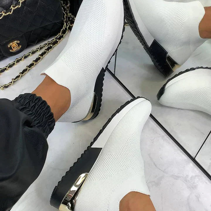 Khadija | High-Top Orthopedic Sneakers - Slip-On Knit Upper