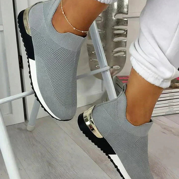 Khadija | High-Top Orthopedic Sneakers - Slip-On Knit Upper