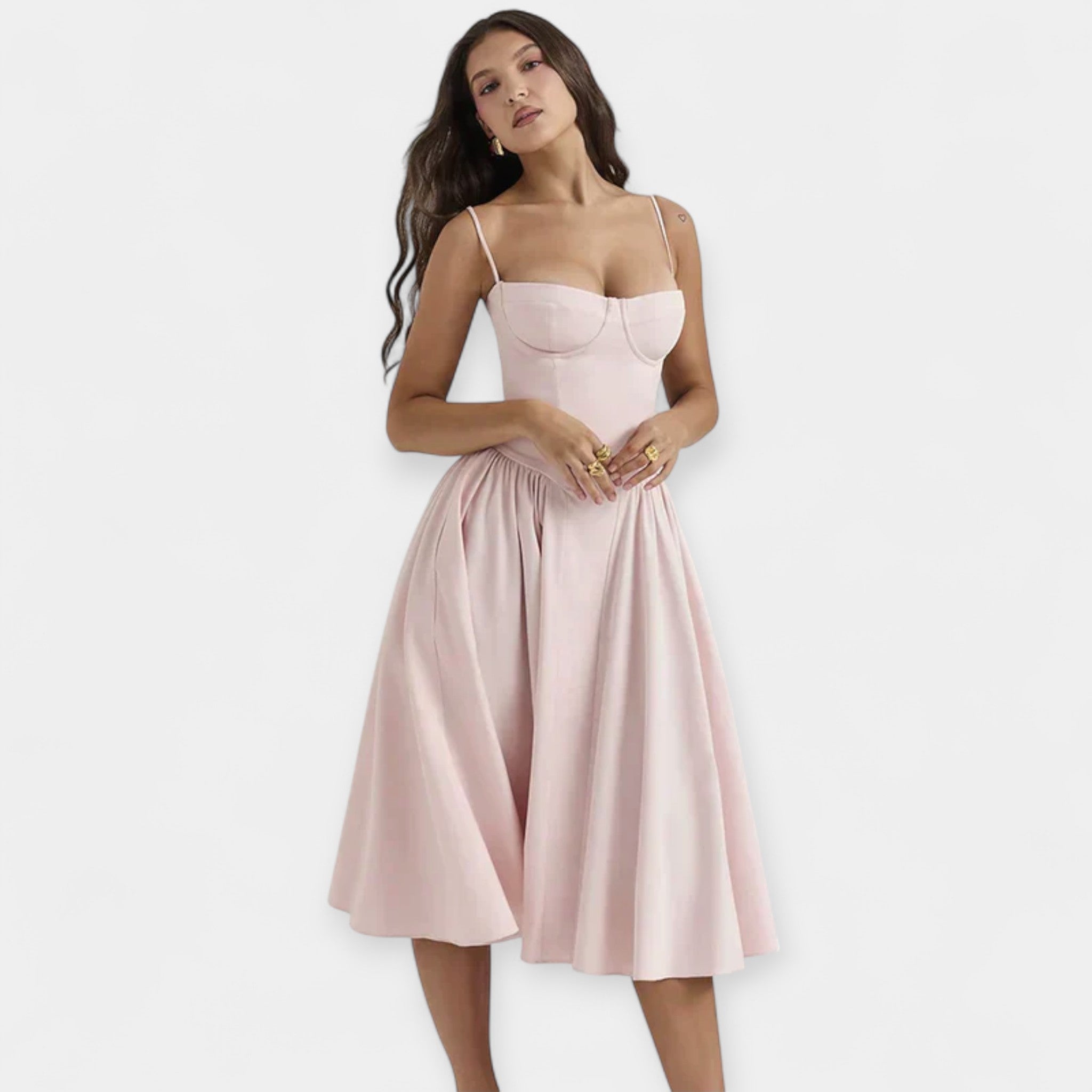 Alexandria | Sumptuously Vintage Strappy Midi Dress