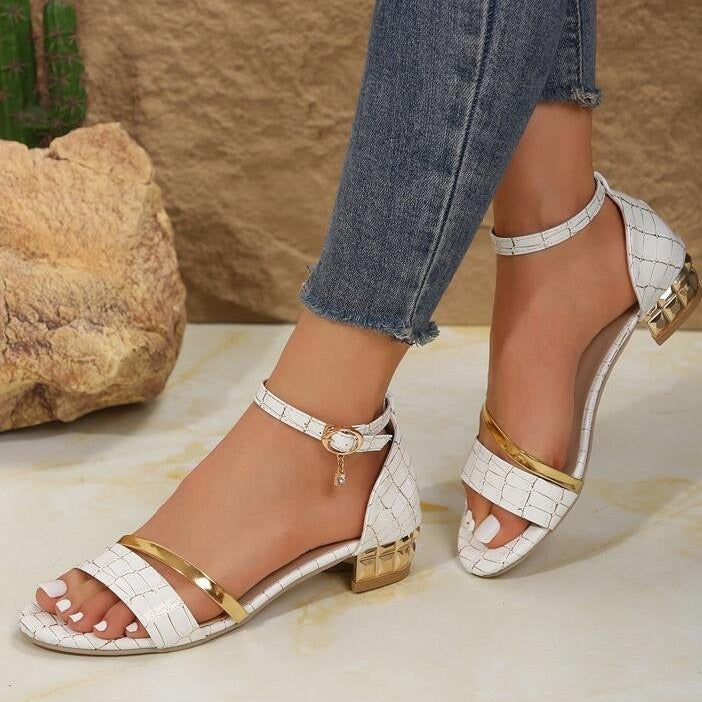 Women’s Open-Toe Sandals – Ankle Strap – Block Heel – Supportive Fit – Elegant Design