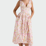 Alexandrina | Luxurious Glamorous Floral Midi Dress