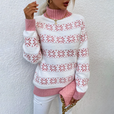 Hallie | Knitted Snowflake Turtleneck Sweater