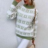 Hallie | Knitted Snowflake Turtleneck Sweater
