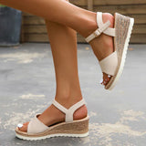 Women’s Wedge Sandals – Open Toe – Ankle Strap – Comfort Sole – Supportive Fit